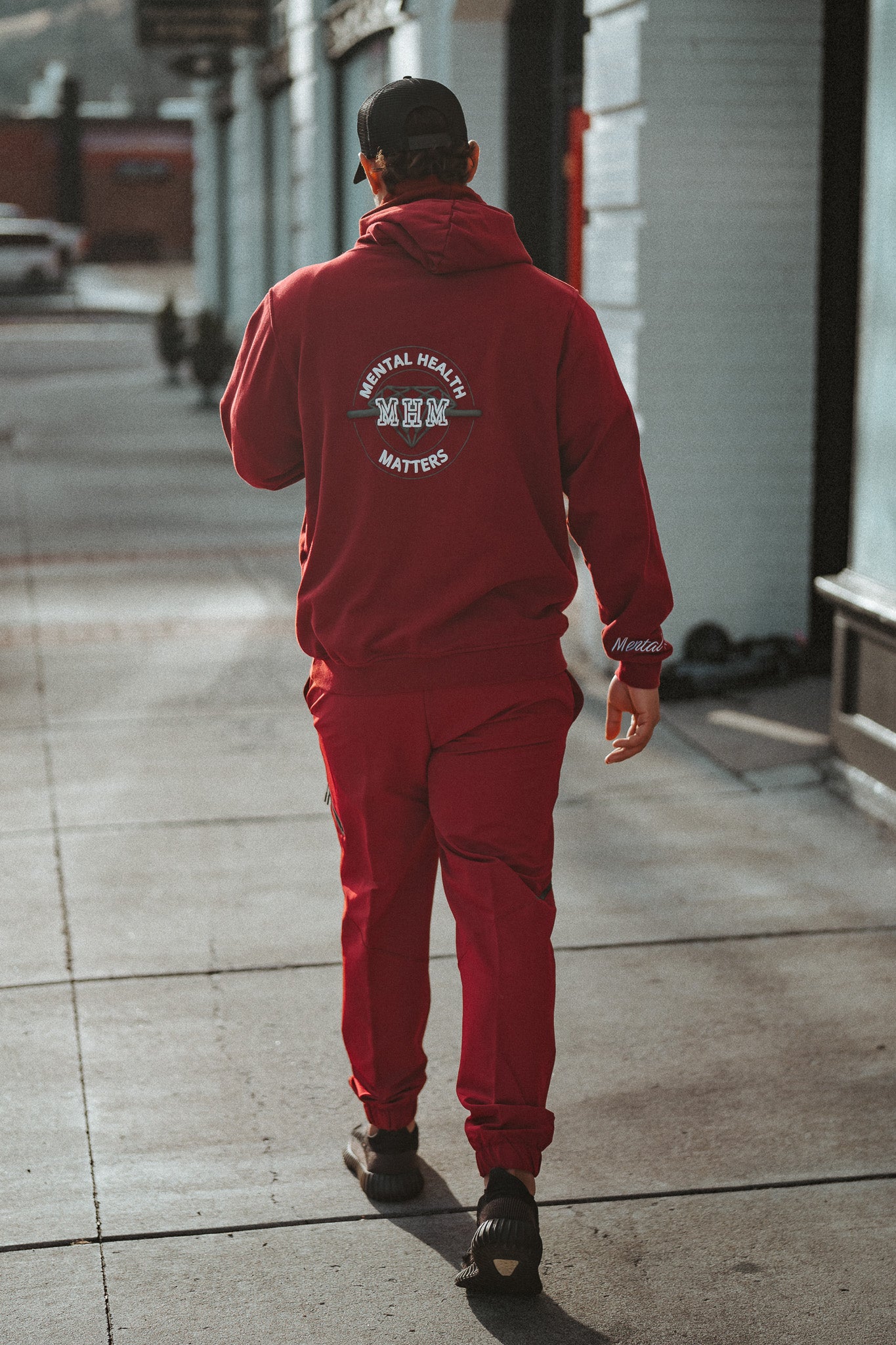 Red Puff Print Hoodie