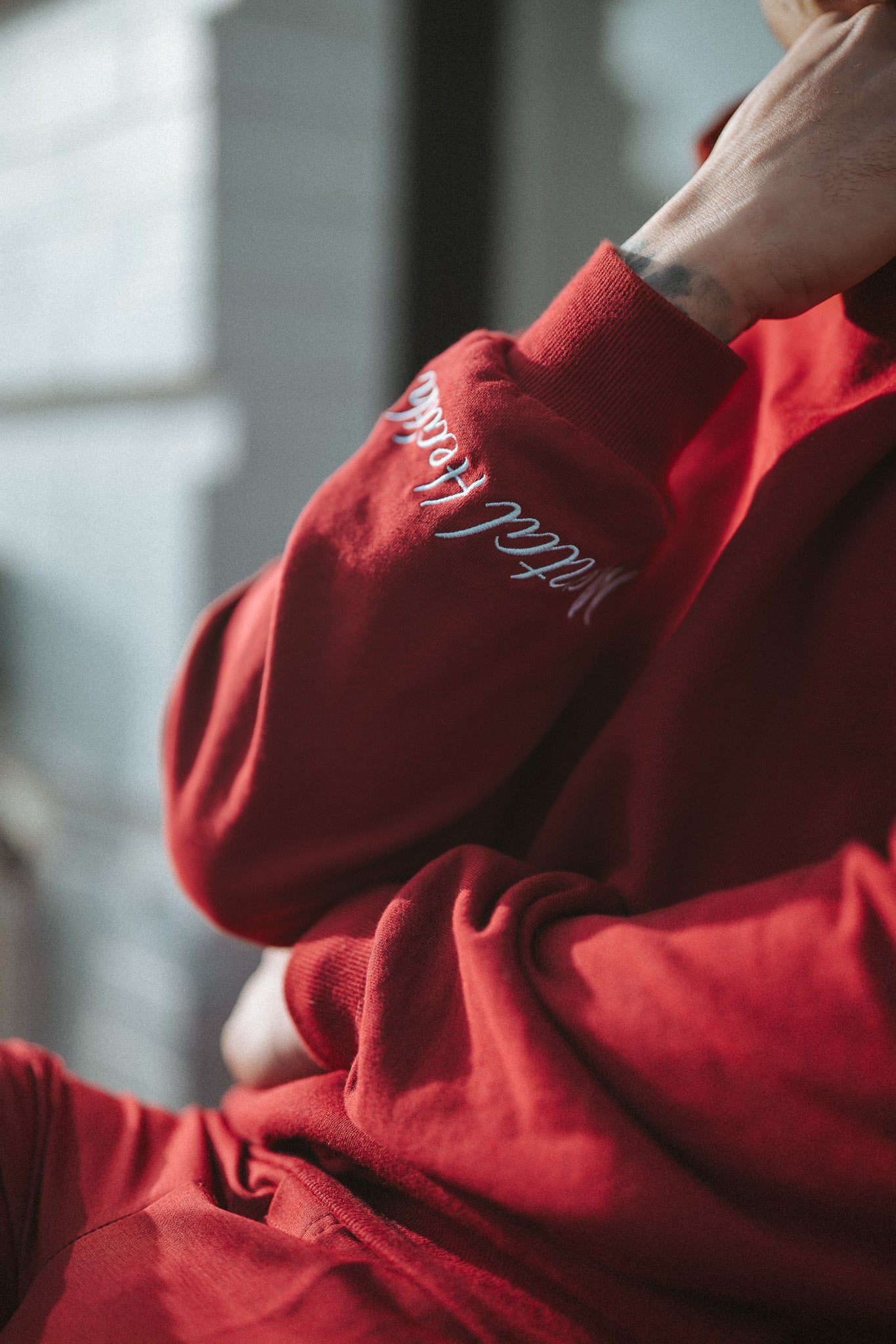 Red Puff Print Hoodie