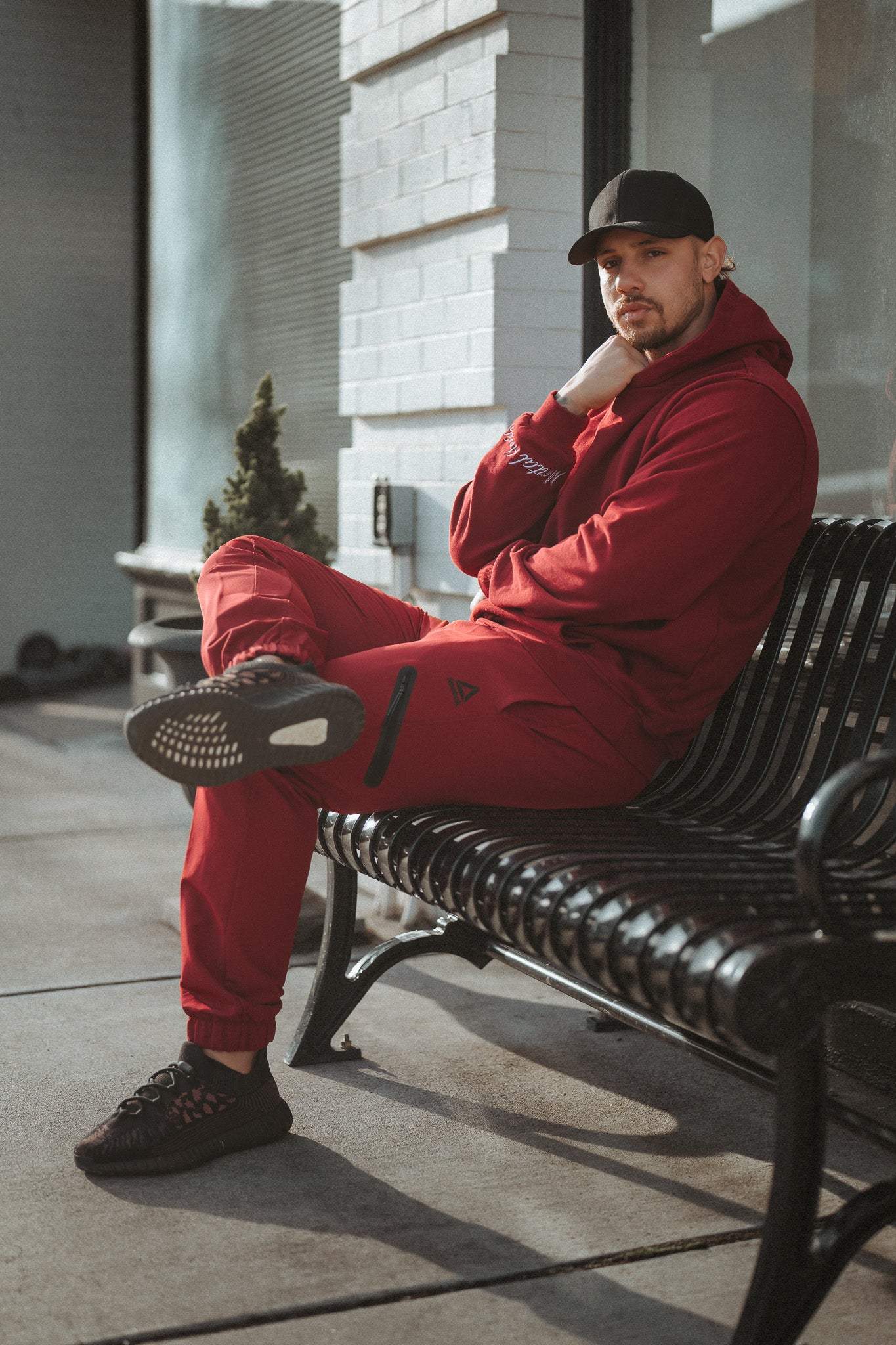 Red Puff Print Hoodie