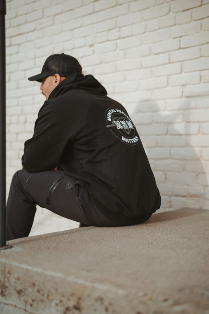 Black Puff Print Hoodie