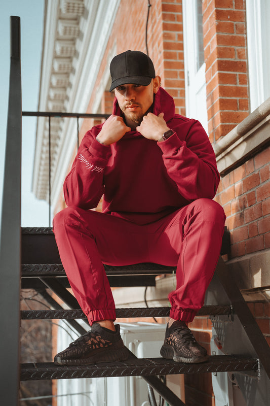 Red Puff Print Hoodie