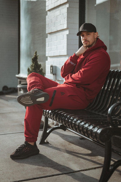 Red Puff Print Hoodie